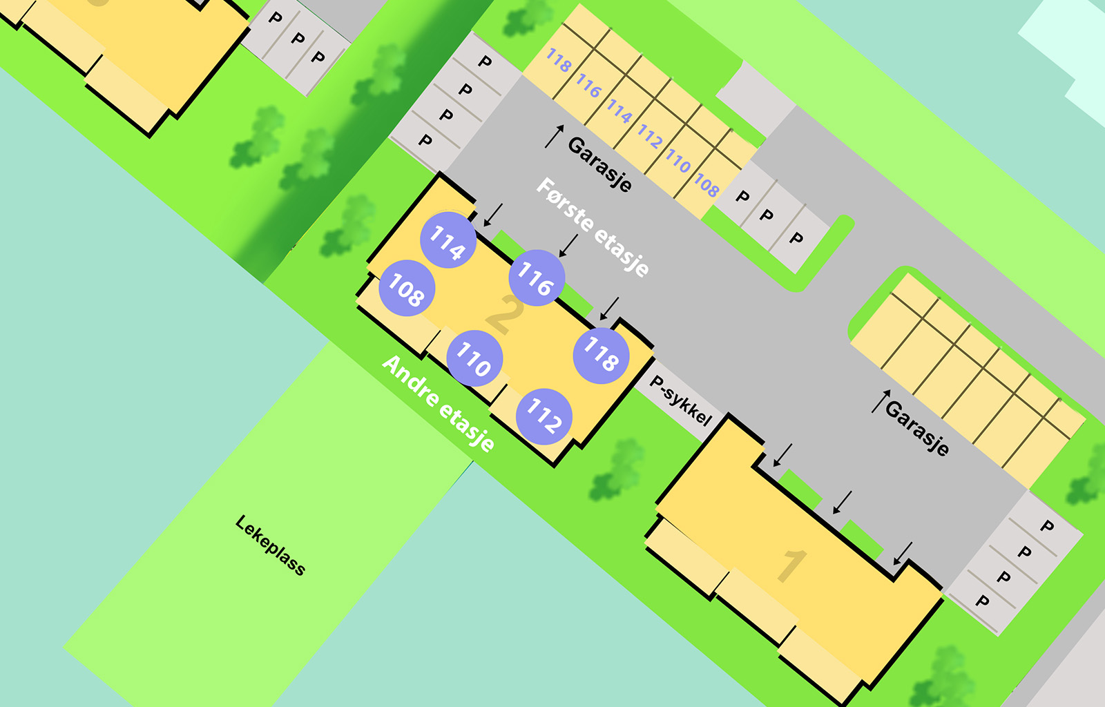 Stølevarden 108-118 Situasjonskart